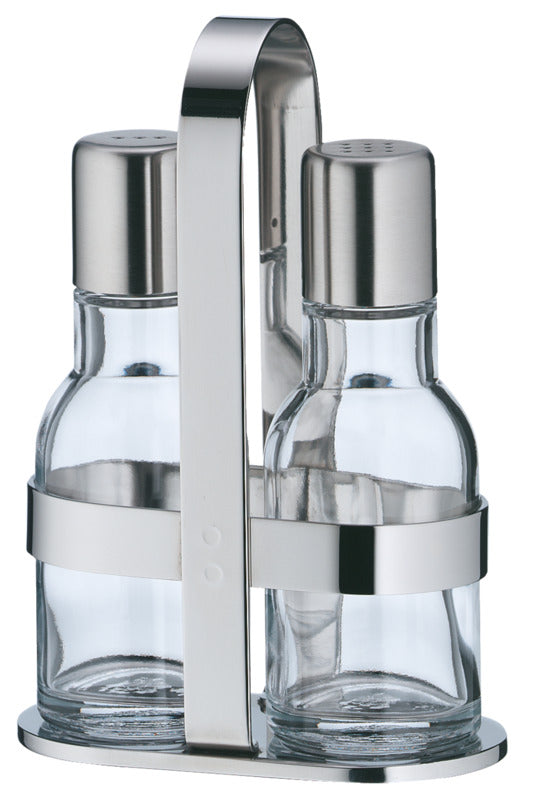 WMF Salz-/Pfeffergestell, Edelstahl, Serie: PURE, Höhe: 14,5cm