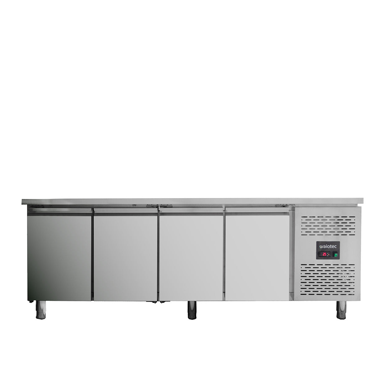 Vaiotec EASYLINE Kühltisch "700" (4-türig, Monoblock), Edelstahl, Silber, 0,43kW, 230V, 553L, 2230x700x850mm
