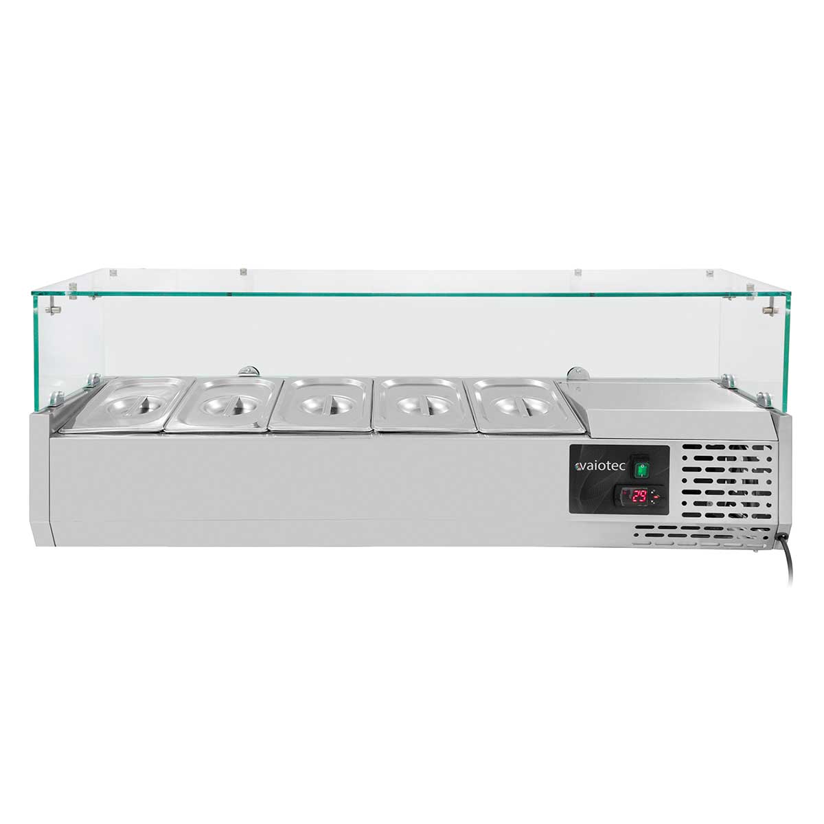 Vaiotec EASYLINE Kühlaufsatz 330, inkl. Glasabdeckung, 5xGN1/4, 1200x335x435mm