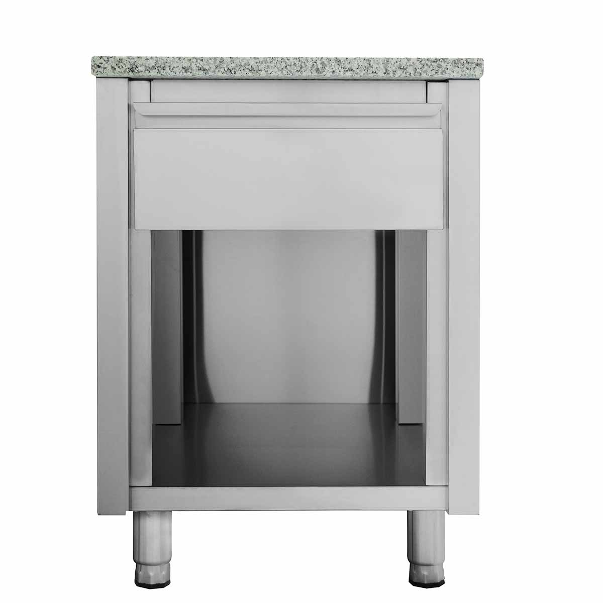 Vaiotec EASYLINE Kassentisch 800, inkl. Schublade, Granitarbeitsplatte: grau, 600x820x850mm