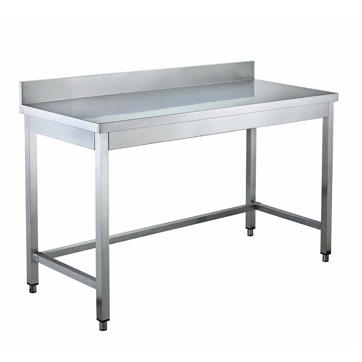 Vaiotec Arbeitstisch "EASYLINE 700" (unterfahrbahr, mit Aufkantung), Edelstahl, Silber, 1500x700x850mm