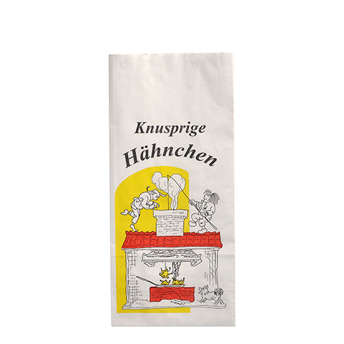 Papstar 10x 100 Hähnchenbeutel, Papier mit Alu-Einlage 24 cm x 10,5 cm x 6 cm "Max & Moritz" 1/2