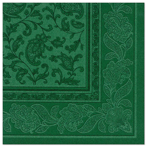 Papstar 250 Servietten "ROYAL Collection" 1/4-Falz 40 cm x 40 cm dunkelgrün "Ornaments"