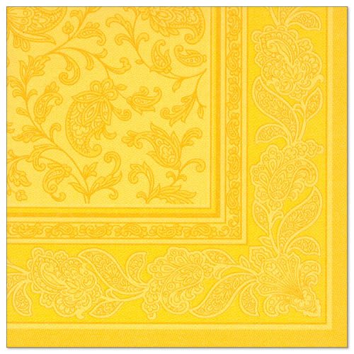 Papstar 250 Servietten "ROYAL Collection" 1/4-Falz 40 cm x 40 cm gelb "Ornaments"