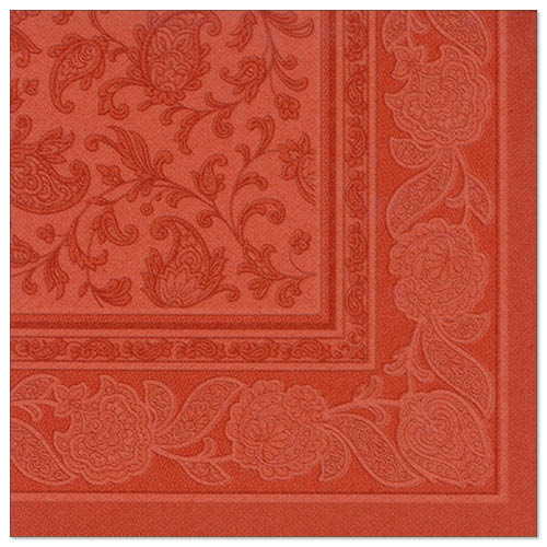 Papstar 250 Servietten "ROYAL Collection" 1/4-Falz 40 cm x 40 cm terracotta "Ornaments"
