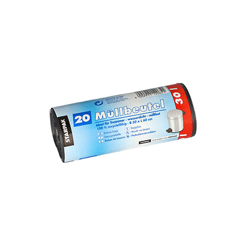 Papstar 20x 20 Müllbeutel, LDPE 30 l 60 cm x 50 cm grau