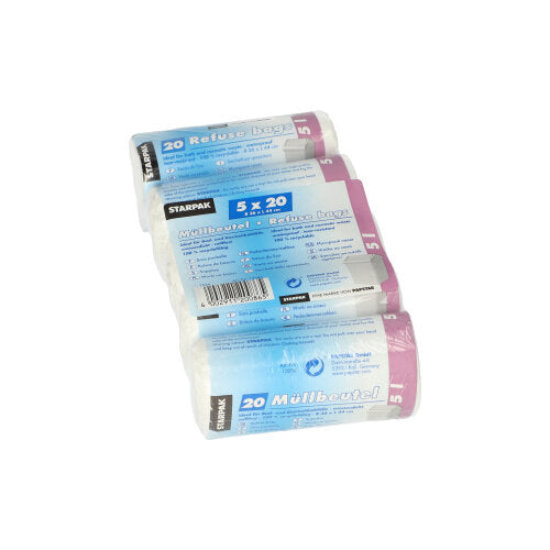 Papstar 10x 100 Kosmetik-Müllbeutel LDPE 5 l 44 cm x 36 cm weiss