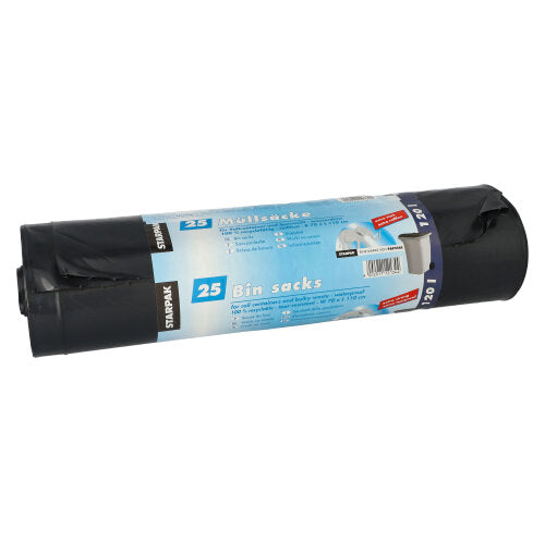 Papstar 4x 25 Müllsäcke, LDPE 120 l 110 cm x 70 cm schwarz extra stark und extra reißfest