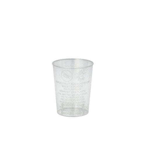 Papstar 24x 40 Schnapsgläser mit Füllstrich, Glasklar, PS, Inhalt: 4cl, Durchmesser: 4,2cm, Höhe: 5,2cm