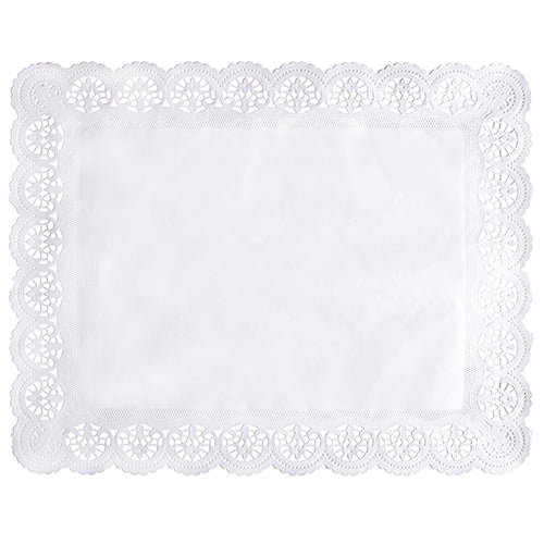 Papstar 20x 100 Spitzenpapiere eckig 46 cm x 36 cm weiss