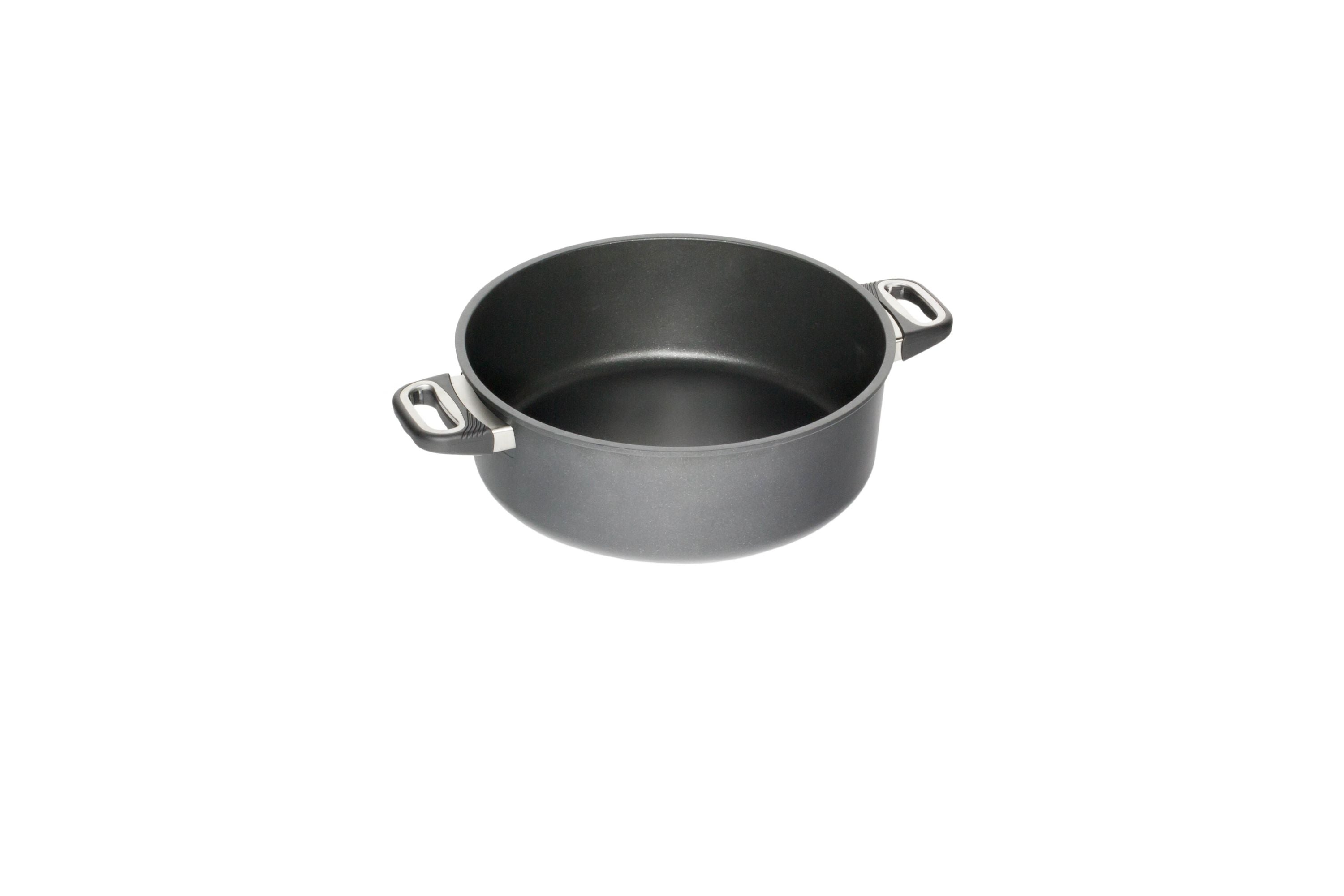 AMT Bratentopf (Mit Seitengriffen), Aluminiumguss, Schwarz, Durchmesser: 20-32cm, Höhe: 10-11cm
