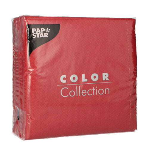 Papstar 12x 100 Servietten, 1-lagig 1/4-Falz 33 cm x 33 cm bordeaux