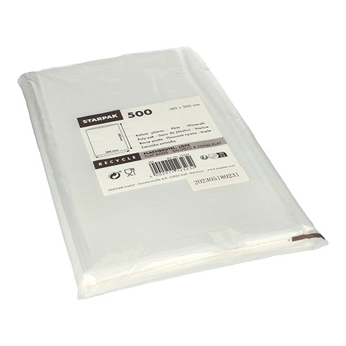 Papstar 10x 500 Flachbeutel, LDPE 30 cm x 18 cm transparent
