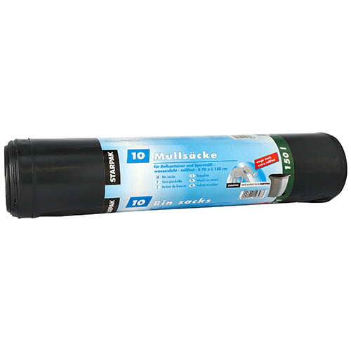 Papstar 5x 10 Müllsäcke, LDPE 150 l 150 cm x 70 cm schwarz extra stark und extra reißfest
