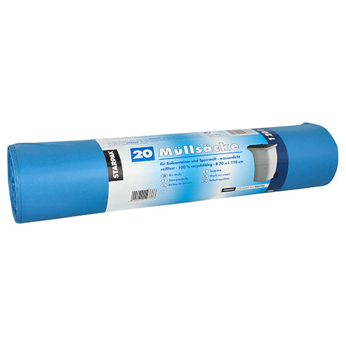 Papstar 10x 20 Müllsäcke, LDPE 120 l 110 cm x 70 cm blau