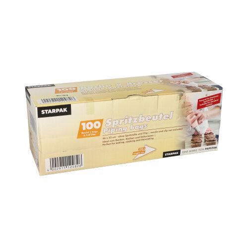 Papstar 9x 100 Spritzbeutel 1,8 l 46 cm x 23 cm transparent