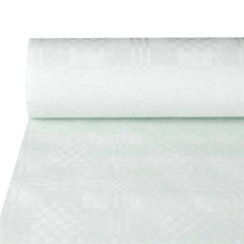 Papstar Papiertischtuch mit Damastprägung 50 m x 1 m weiss