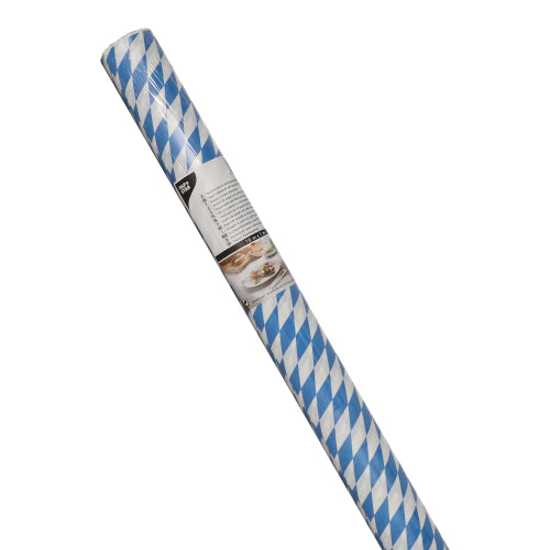 Papstar 20x Papiertischtuch "Bayrisch Blau" (mit Damastprägung), papier, Blau und Weiß, Durchmesser: 1m, Länge: 10m