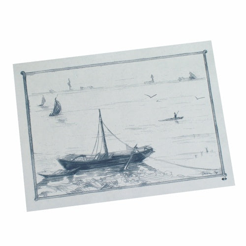 Papstar 10x 100 Tischsets, Papier 30 cm x 40 cm weiss "Ruderboot"