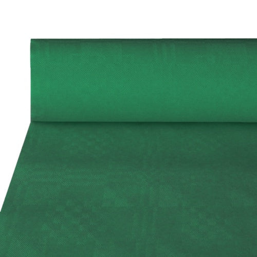 Papstar 4x Papiertischtuch mit Damastprägung 50 m x 1 m dunkelgrün
