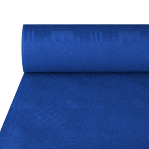 Papstar 4x Papiertischtuch mit Damastprägung 50 m x 1 m dunkelblau