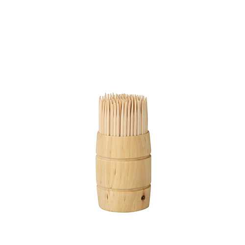 Papstar 12x 200 Zahnstocher, Holz "pure" rund 6,8 cm im Spender aus Holz