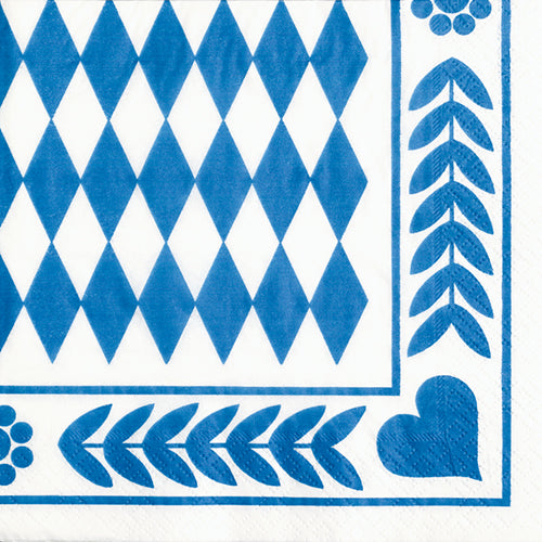 Papstar 300 Servietten, 3-lagig 1/4-Falz 33 cm x 33 cm "Bayrisch Blau"