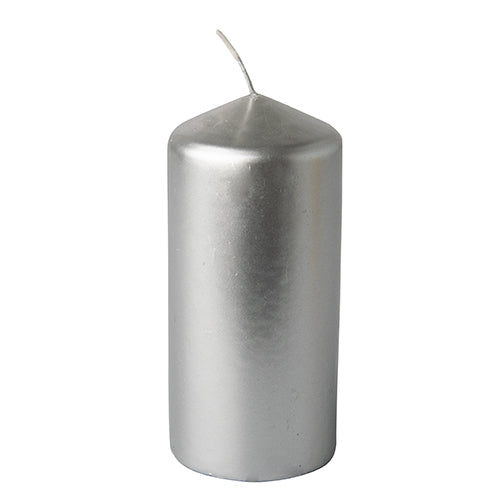 Papstar 12x Stumpenkerze Ø 60 mm · 130 mm silber