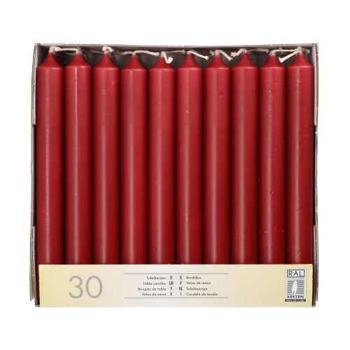 Papstar 4x 30 Tafelkerzen Ø 2,1 cm · 19,6 cm bordeaux