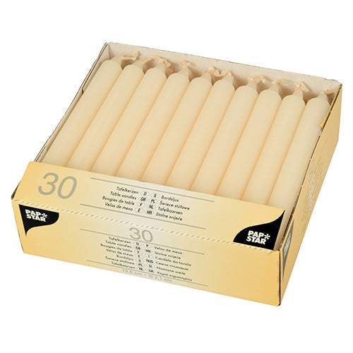 Papstar Tafelkerzen Ø 2,1 cm · 19,6 cm creme