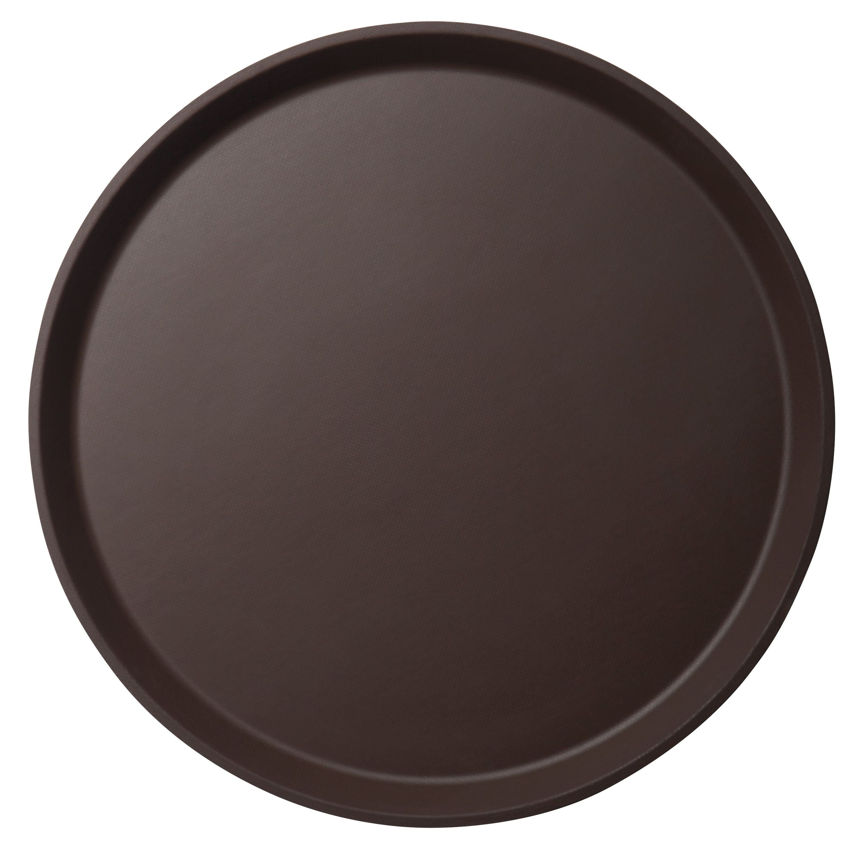 Cambro 12x Tablett (1400CT138), Fiberglass, Braun, Mit rutschfester Gummioberfläche, Hohes Profil, Durchmesser: 35,5cm