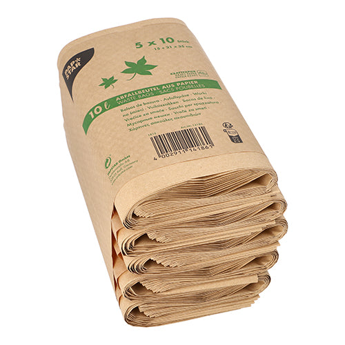 Papstar 4x 50 Abfallbeutel Kraftpapier 10 l 35 cm x 21 cm x 15 cm braun
