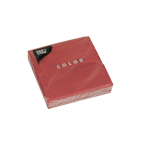 Papstar 300 Servietten, 3-lagig 1/4-Falz 24 cm x 24 cm bordeaux