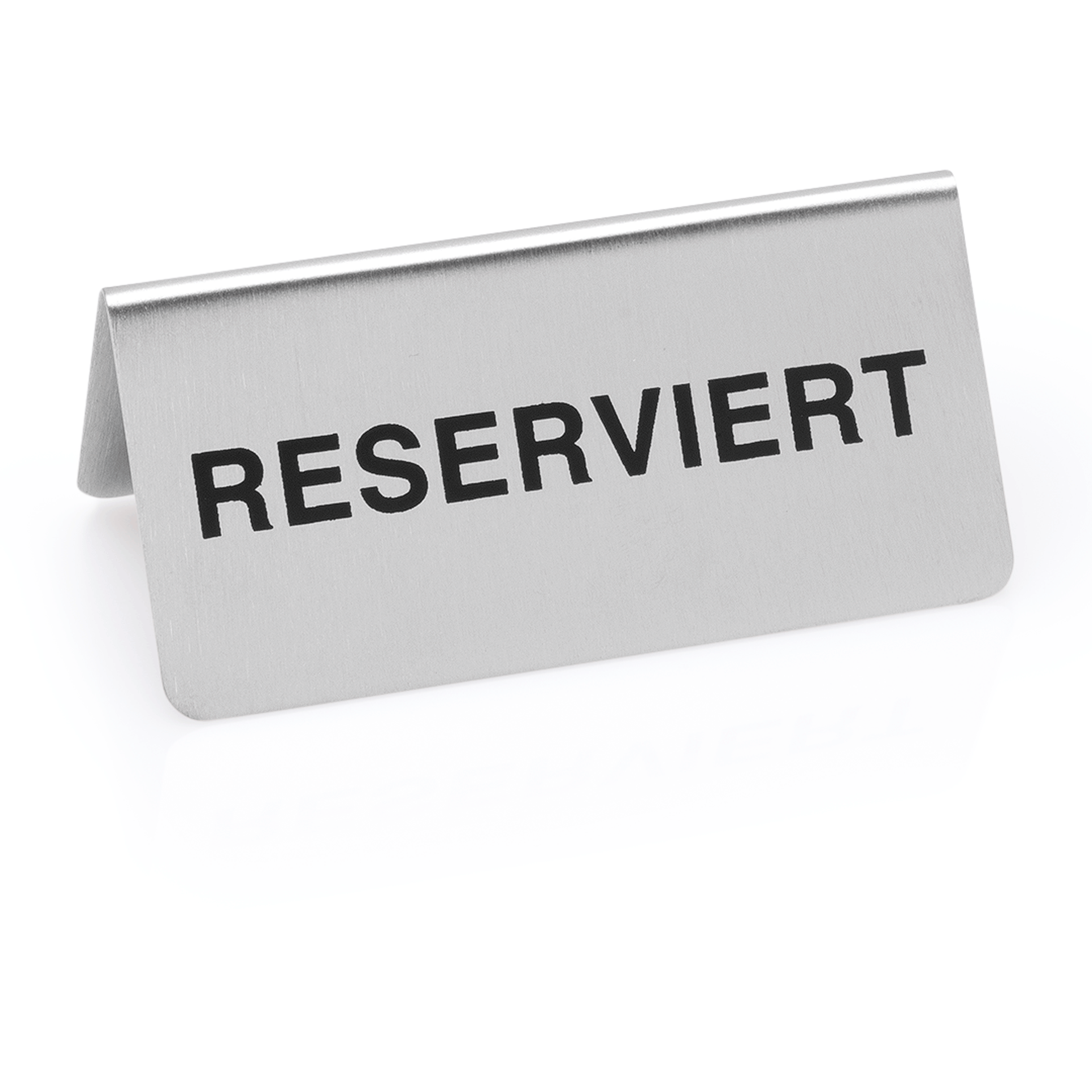 WAS Germany 12x Schild "Reserviert", Edelstahl 10x5x5cm (1432001)