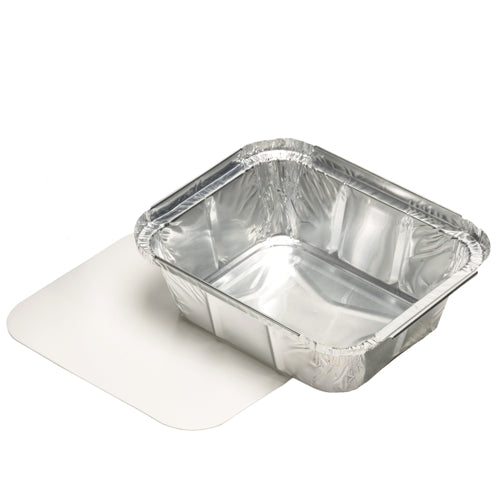 Papstar 12x 25 Schalen inkl. Einlegedeckel, Aluminium und PP-beschichtet, Eckig, Inhalt: 0,5L, 4,2x11,4x14 cm