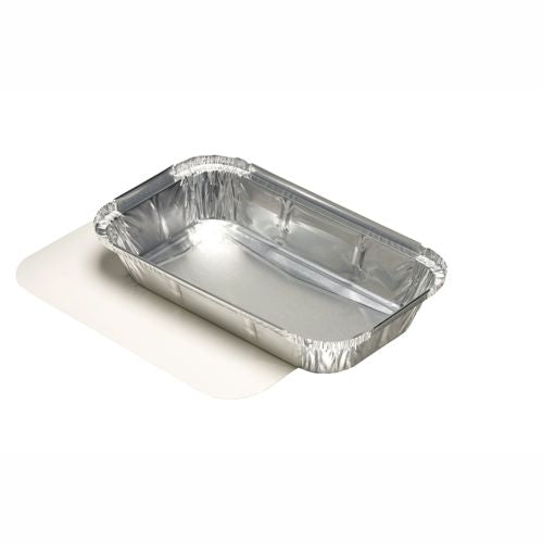 Papstar 10x 10 Schalen, Alu + Einlegedeckel, PP-beschichtet eckig 0,65 l 3,4 cm x 13 cm x 22 cm für Lasagne