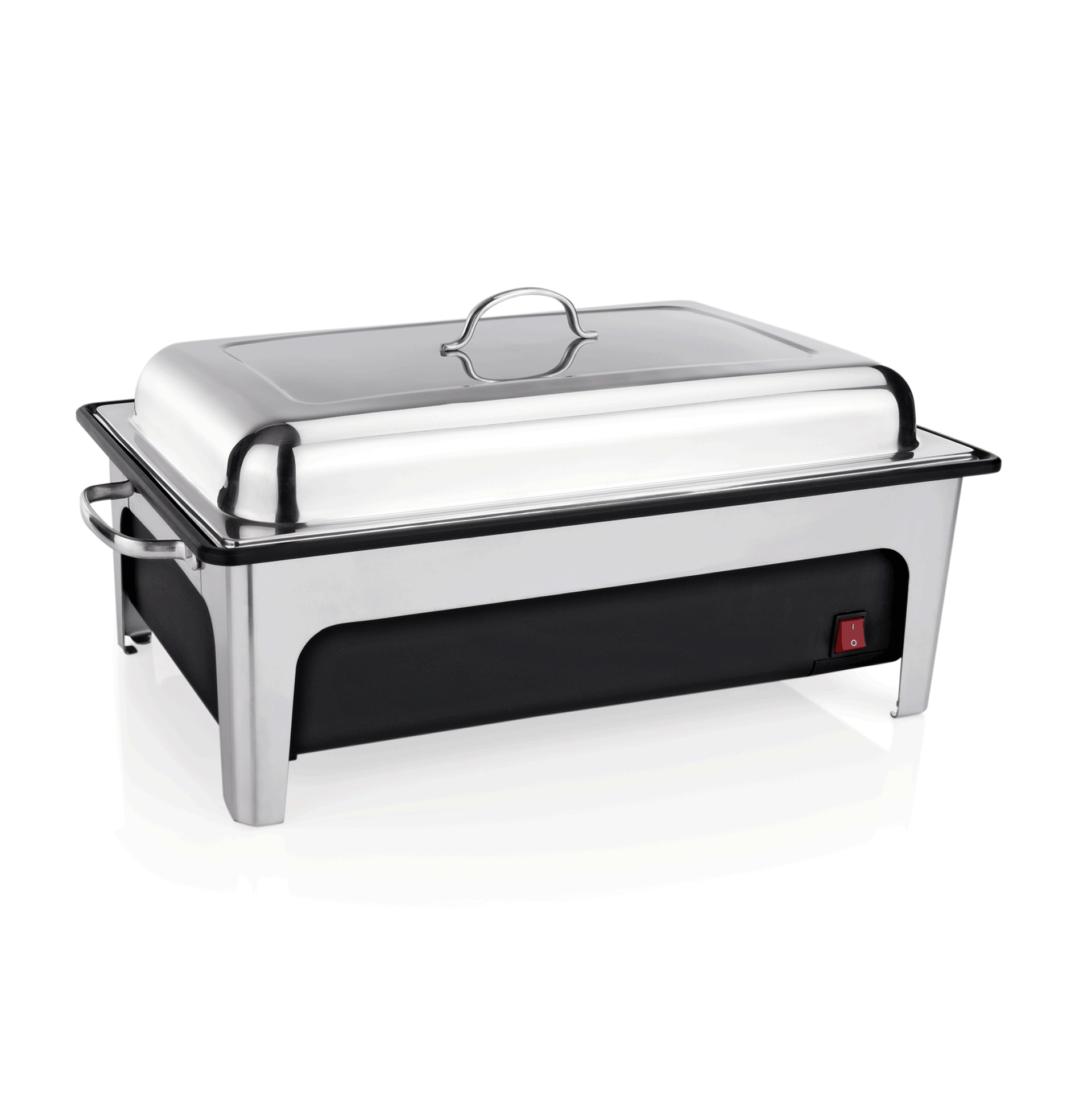 WAS Germany Elektro Chafing Dish, GN 1/1, mit Regelthermostat, elektrischem Kunststoffwasserbad und Deckelhalterung (1460004)