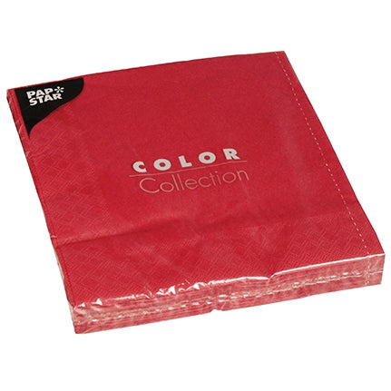 Papstar 400 Servietten, 3-lagig 1/4-Falz 40 cm x 40 cm bordeaux