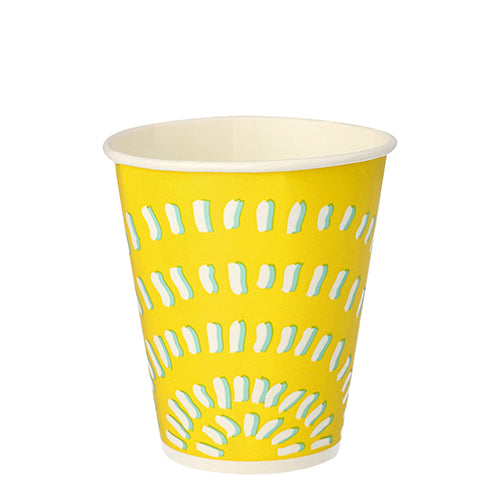 Papstar 20x 100 Trinkbecher für Kaltgetränke, Pappe 0,3 l Ø 8,97 cm · 10 cm gelb