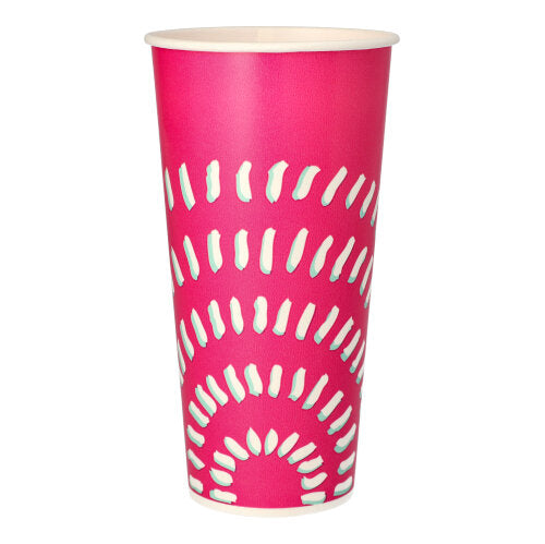Papstar 20x 50 Trinkbecher für Kaltgetränke, Pappe 0,5 l Ø 8,97 cm · 16,83 cm pink