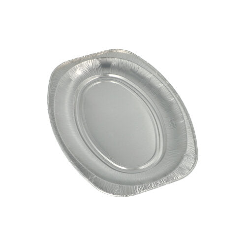 Papstar 10x 10 Servierplatten, Aluminium, Oval, 35x24,5cm