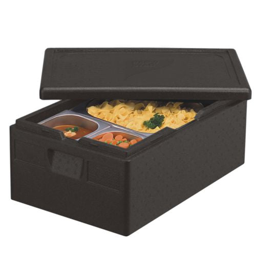 Papstar 5x Isolier-Transportbehälter, EPP 60 cm x 40 cm x 23 cm schwarz "Gastro-Norm 1/1"