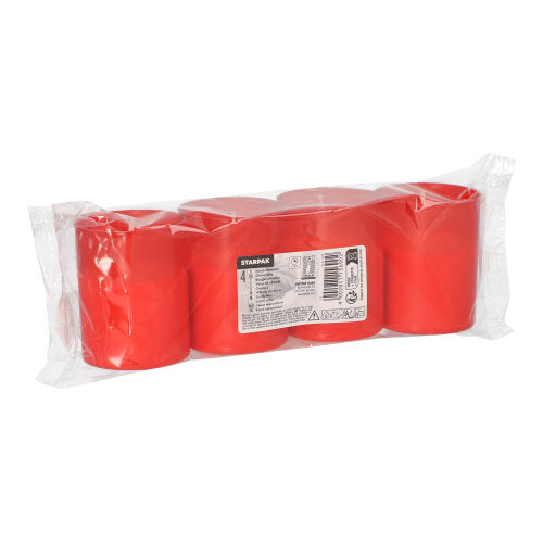 Papstar 24x 4 Grablichte "Stundenbrenner" Ø 5 cm · 6,5 cm rote Hülle