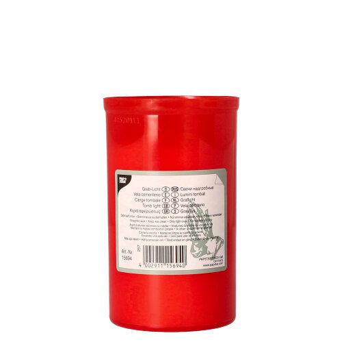 Papstar 24x Grablicht T3 Ø 6,4 cm · 10 cm rote Hülle