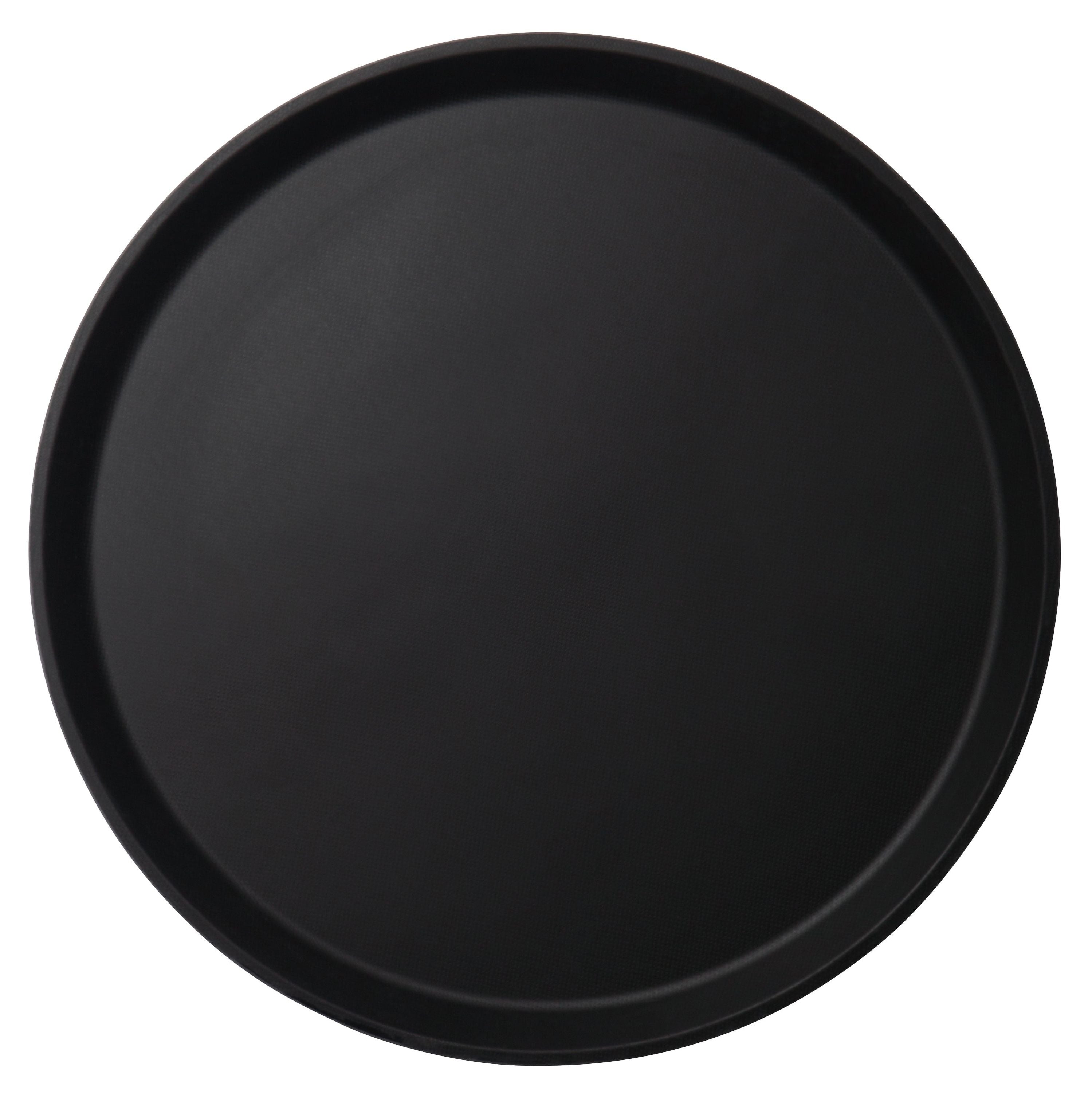 Cambro 12x Tablett (1600CT110), Fiberglass, Schwarz, Rund, Mit rutschfester Gummioberfläche, Durchmesser: 40,5cm