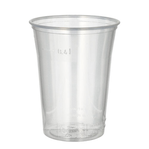 Papstar 1.200x Trinkbecher (mit Schaumrand), Polystyrol, Transparent, Inhalt: 400ml, Durchmesser: 9,5cm, Höhe: 12cm