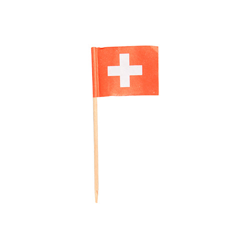 Papstar 10x 100 Deko-Picker 8 cm "Schweiz"