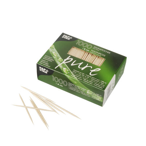 Papstar 30x 1000 Zahnstocher, Holz "pure" rund 8 cm