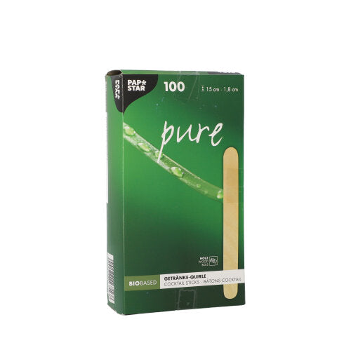 Papstar 1.000x Getränke-Quirle "Caipirinha", Holz, Natur, Länge: 15cm