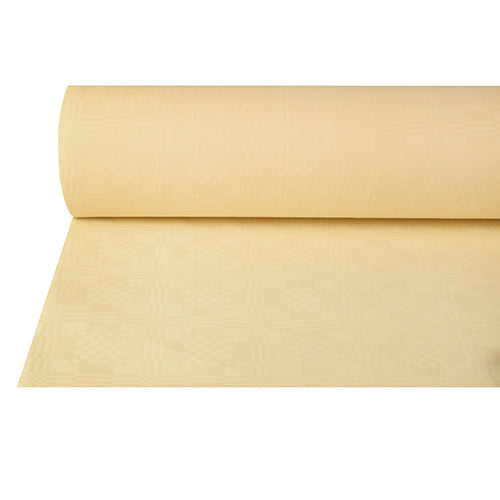 Papstar 4x Papiertischtuch mit Damastprägung 50 m x 1 m creme